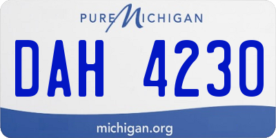 MI license plate DAH4230
