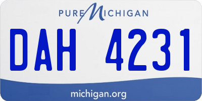 MI license plate DAH4231