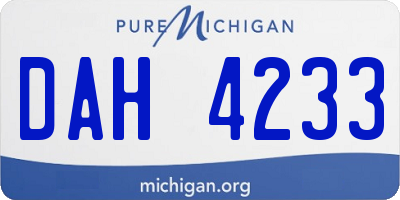 MI license plate DAH4233