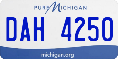 MI license plate DAH4250