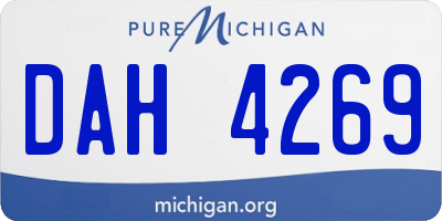 MI license plate DAH4269