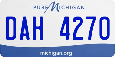 MI license plate DAH4270