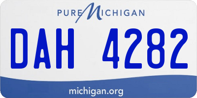 MI license plate DAH4282