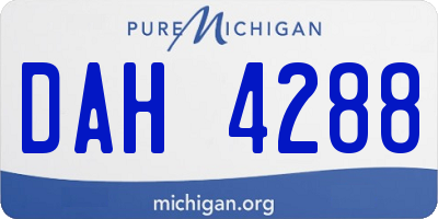 MI license plate DAH4288