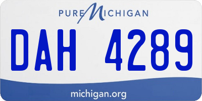 MI license plate DAH4289
