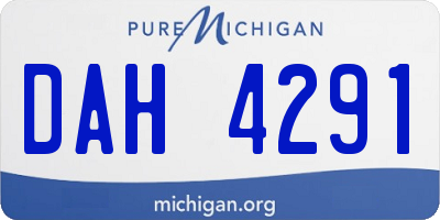MI license plate DAH4291