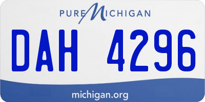MI license plate DAH4296