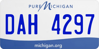 MI license plate DAH4297