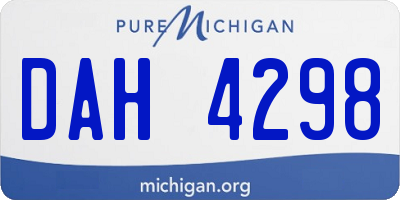 MI license plate DAH4298