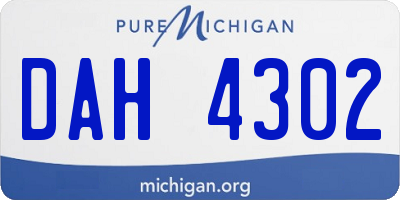 MI license plate DAH4302