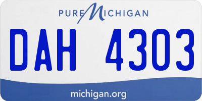 MI license plate DAH4303