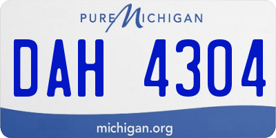 MI license plate DAH4304