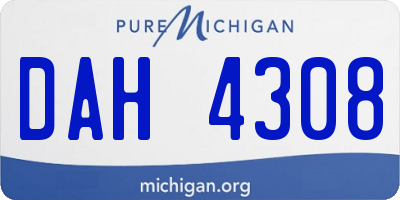 MI license plate DAH4308