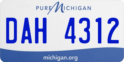 MI license plate DAH4312