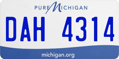 MI license plate DAH4314