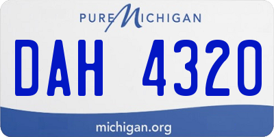 MI license plate DAH4320