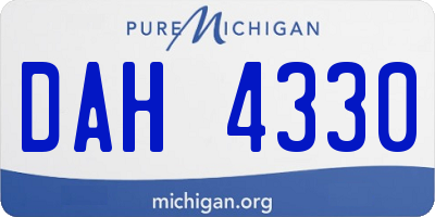 MI license plate DAH4330