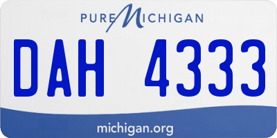 MI license plate DAH4333
