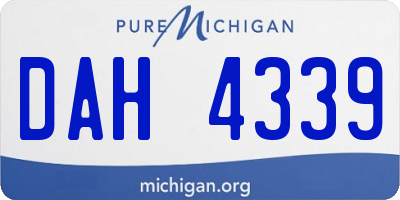 MI license plate DAH4339