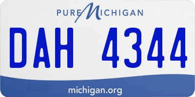 MI license plate DAH4344
