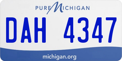 MI license plate DAH4347