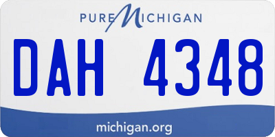 MI license plate DAH4348