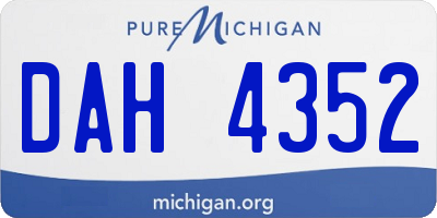 MI license plate DAH4352