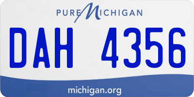 MI license plate DAH4356
