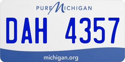 MI license plate DAH4357