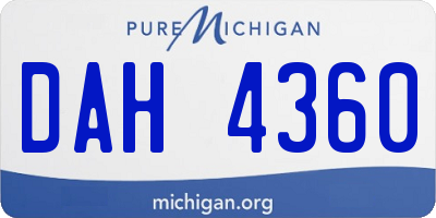 MI license plate DAH4360