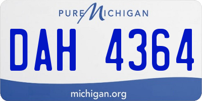 MI license plate DAH4364