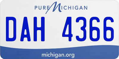 MI license plate DAH4366
