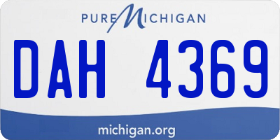 MI license plate DAH4369