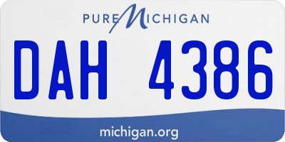 MI license plate DAH4386