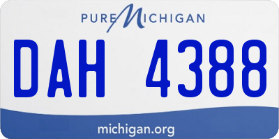 MI license plate DAH4388
