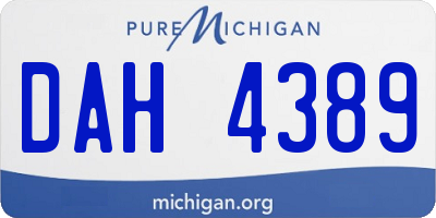 MI license plate DAH4389