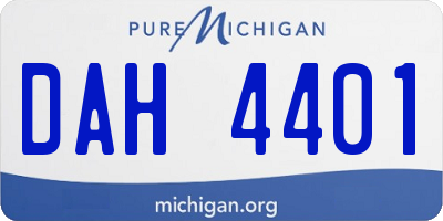 MI license plate DAH4401