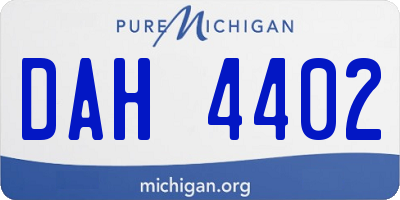 MI license plate DAH4402
