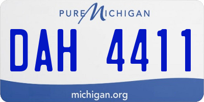 MI license plate DAH4411