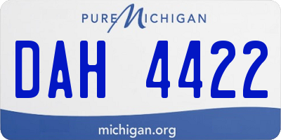 MI license plate DAH4422
