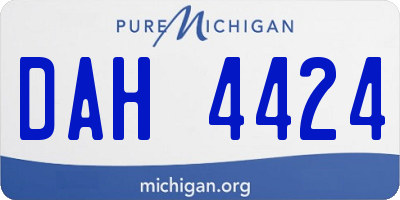 MI license plate DAH4424