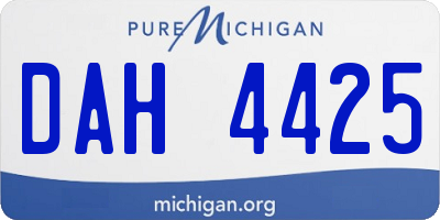 MI license plate DAH4425