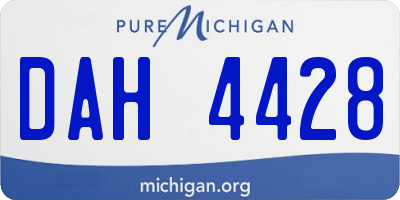 MI license plate DAH4428