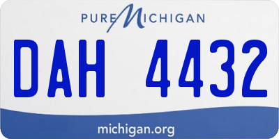 MI license plate DAH4432