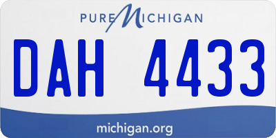 MI license plate DAH4433