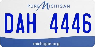 MI license plate DAH4446