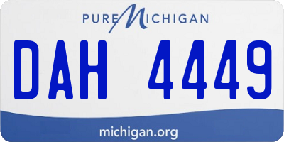 MI license plate DAH4449