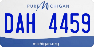 MI license plate DAH4459