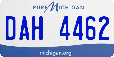 MI license plate DAH4462