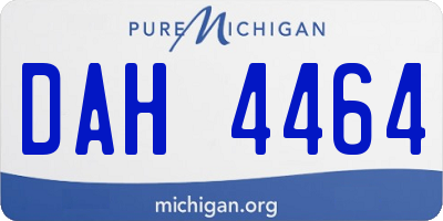 MI license plate DAH4464